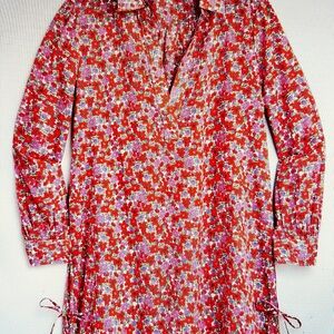 J. Crew Cotton Viole Tunic cover up with Side ties. Size M. NWTGS